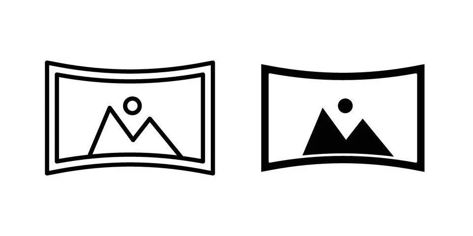 Panoramic icon symbol  illustration bundle in black colour Stock Illustration
