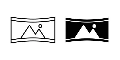 Panoramic icon symbol. Vector illustration pack in black color. Stockillustratie