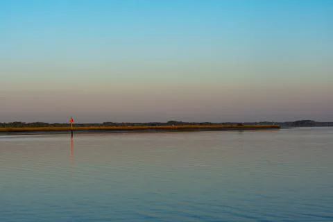 Panoramic image of calm river Stock Photos