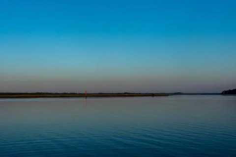 Panoramic image of calm river Stock Photos