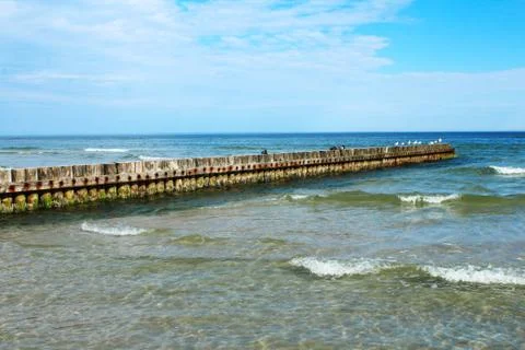 Panoramic image of the sea. Stock Photos