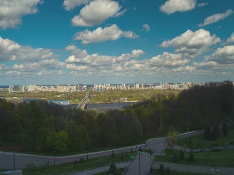 Panoramic Kyiv time lapse Stock Footage 80317440