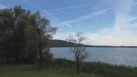Panoramic lake view made with drone Stock Footage 287652045