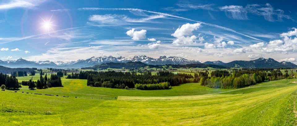 Panoramic landscape in Bavaria Stock Photos