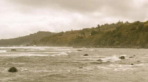 Panoramic landscape, beach view from West side, Hawai, Maui, 2022 Foto stock