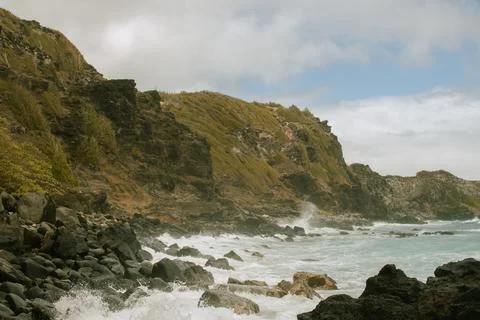 Panoramic landscape, beach view from West side, Hawai, Maui, 2022 Stock Photos