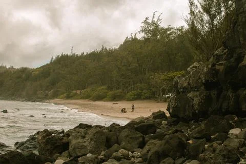 Panoramic landscape, beach view from West side, Hawai, Maui, 2022 Stock Photos