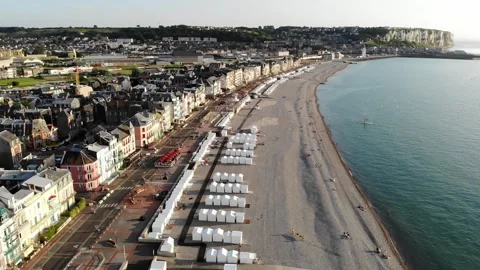 Panoramic landscape of Mers-les-Bains Stock Footage 290520392