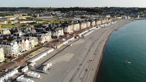 Panoramic landscape of Mers-les-Bains Stock Footage 290520561