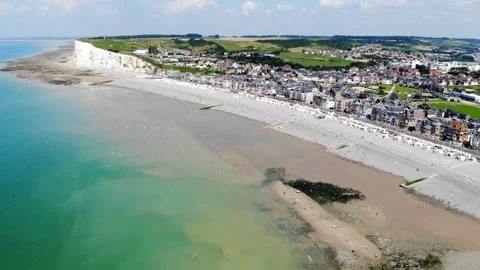 Panoramic landscape of Mers-les-Bains Stock Footage 290521600
