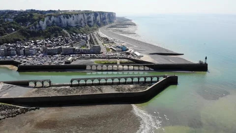 Panoramic landscape of Mers-les-Bains Stock Footage 290523286