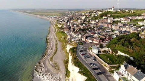 Panoramic landscape of Mers-les-Bains Stock Footage 290524038