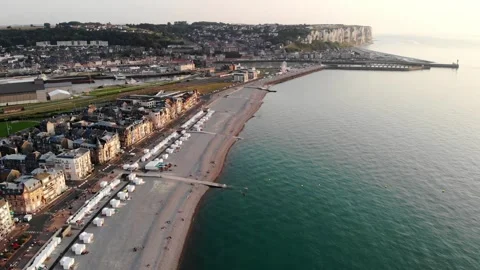Panoramic landscape of Mers-les-Bains Stock Footage 290764972