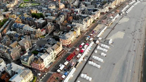 Panoramic landscape of Mers-les-Bains Stock Footage 290765200