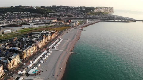 Panoramic landscape of Mers-les-Bains Stock Footage 290766265