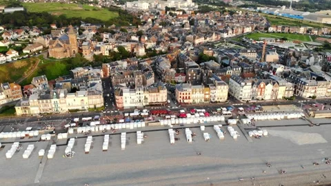Panoramic landscape of Mers-les-Bains Stock Footage 290768056