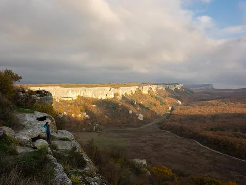 Panoramic landscape of mountains Stock Photos