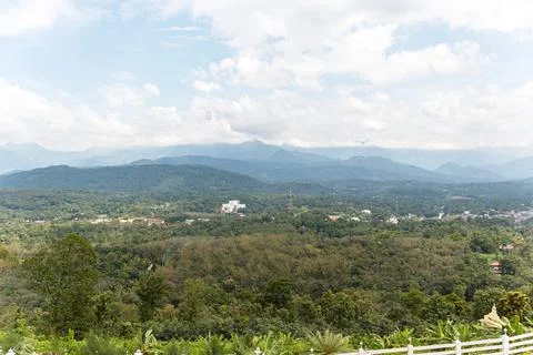 Panoramic Landscape View of Green Hills and Mountains in Kerala Stock Photos