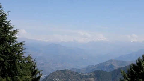Panoramic landscape view of Mountain range in Manali Himachal Pradesh Stock Footage 73795167
