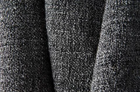 Panoramic large texture of natural weave fabric in gray color. Stock Photos