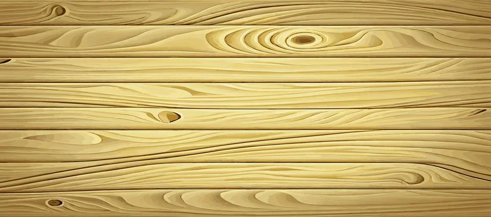 Panoramic light wood texture with knots, plank background - Vector Illustrazione stock