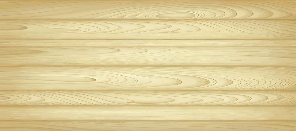 Panoramic light wood texture with knots, plank background - Vector Stock Illustration