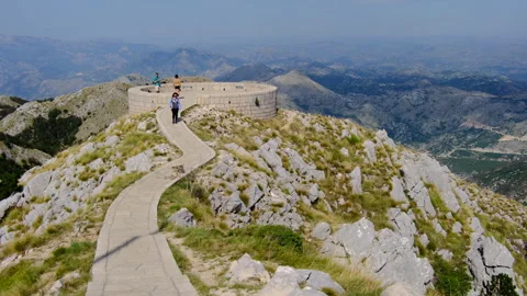 Panoramic lookout viewpoint at top of Mount Lovcen, Montenegro Stock-Footage 289539841