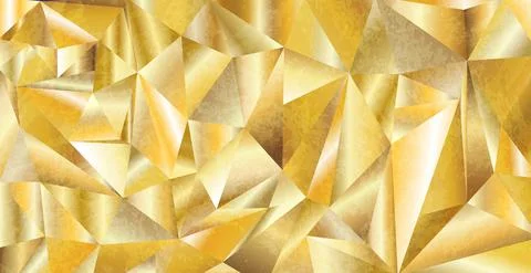 Panoramic luxury background with golden gradient triangles - Vector Illustrazione stock
