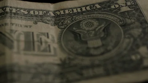 Panoramic macro shot of details of a one hundred-dollar bill Stock Footage 109376083