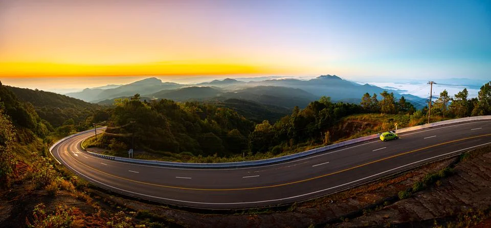 Panoramic Mist Mountain Foto stock
