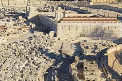 Panoramic Model of Ancient Jerusalem Stock Photos