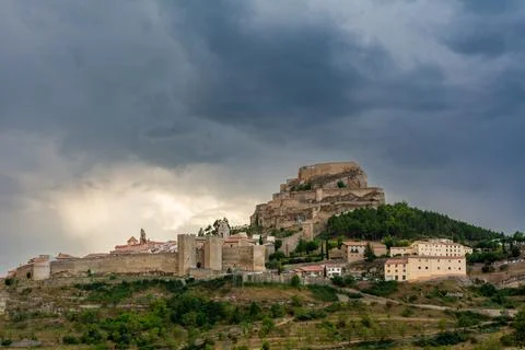 Panoramic Morella View Stock Photos