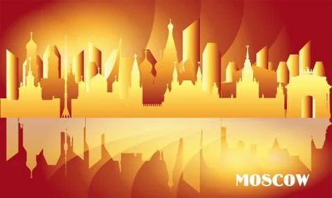 Panoramic Moscow skyline Stock Illustration