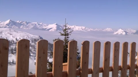 PANORAMIC MOUNTAIN SNOW Stock Footage 121444567