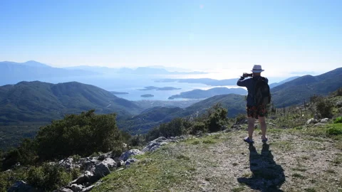 Panoramic mountain view. Stock Footage 220081914