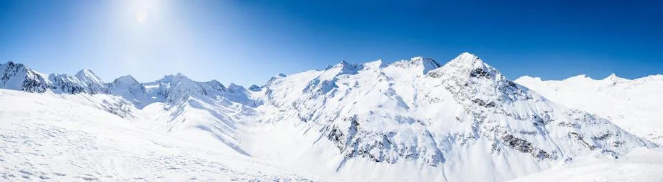 Panoramic mountain view Stock Photos