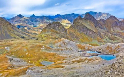 Panoramic mountain view Stock Photos