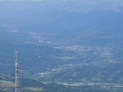 Panoramic mountain view Stock Photos