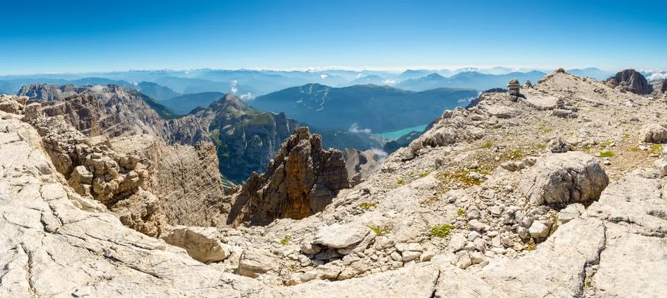 Panoramic mountain view. Stock Photos