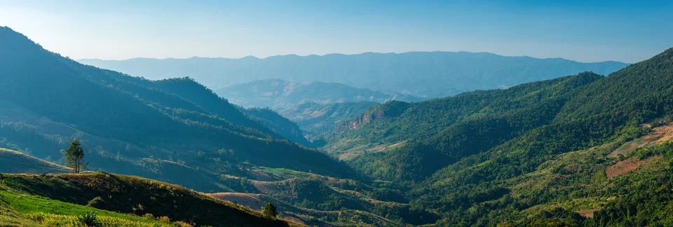 Panoramic Mountain View Foto stock