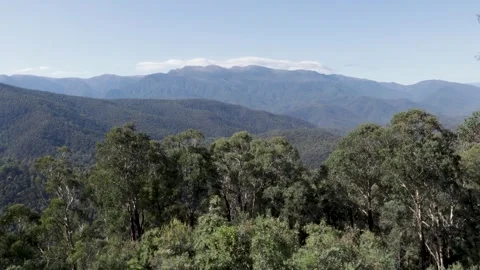 Panoramic Mountain View from Scammells Ridge Lookout in Kosciuszko National.. Stock Footage 312062721