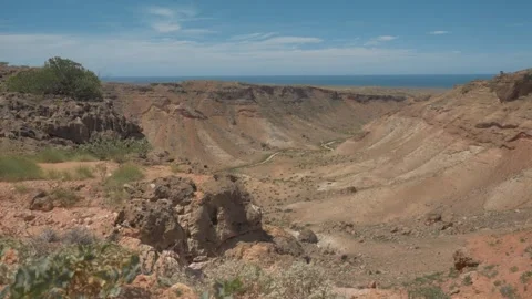 Panoramic Mountains at Cape Range National Park Stock Footage 315970702