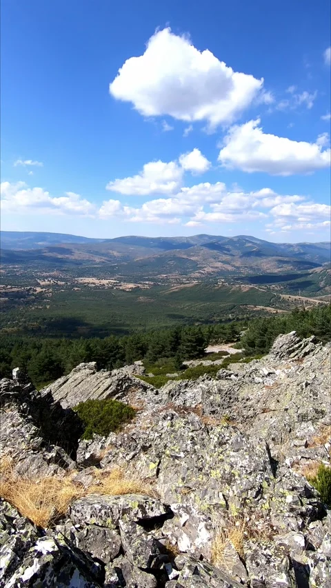 Panoramic of the mountains north of Madrid Stock Footage 277933528