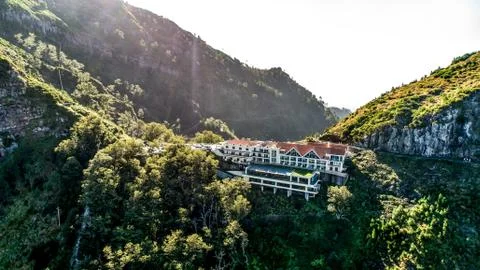 Panoramic mountains view from Hotel Eira do Serrado viewpoint above the Nun's Stock Photos