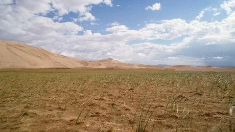 Panoramic movement in the sand. Stock Footage 93870581