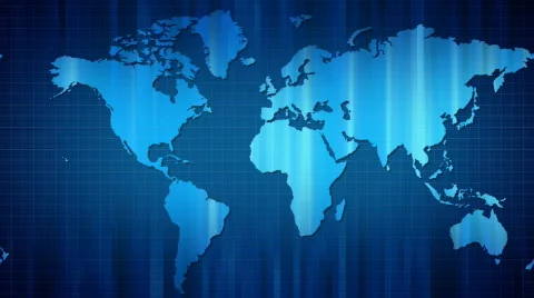 Panoramic movement of world map. From left to right. Loop Stock-Footage 562243