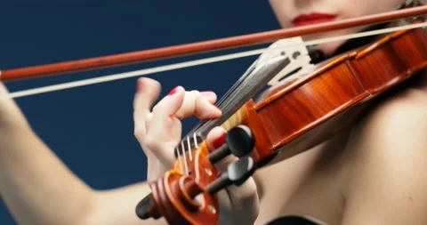 Panoramic movements, classical musician, stringed instrument Stock Footage 238909792
