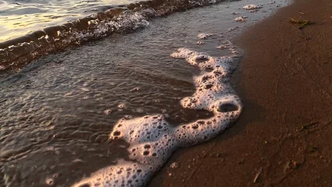 Panoramic moving forward. Beautiful tropical beach with algae 스톡 동영상 114713043