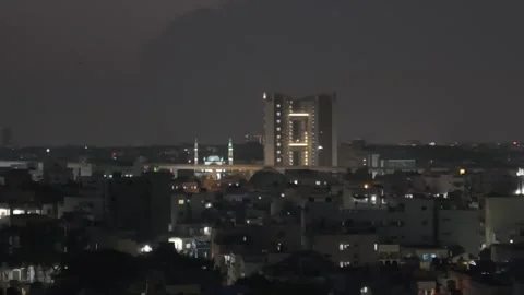 Panoramic Night View of BTM layout Skyline - bangalore Stock Footage 307862819