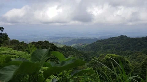 Panoramic or wide view from the top of the mountain Stock Footage 208857474